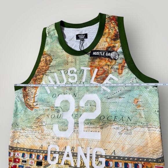 Hustle Gang Map Jersey Tank Top #32 Authentic Collection Size M - Picture 5 of 6